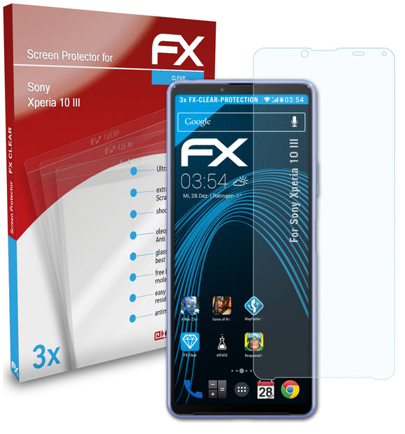 atFoliX FX-Clear Schutzfolie für Sony Xperia 10 III