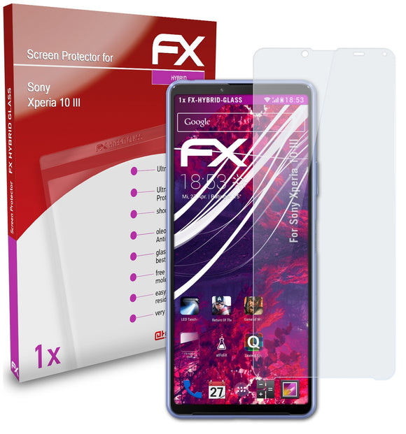 atFoliX FX-Hybrid-Glass Panzerglasfolie für Sony Xperia 10 III