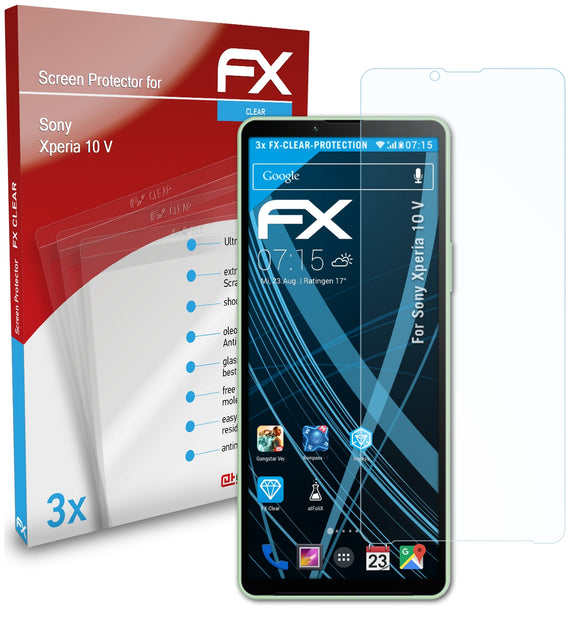 atFoliX FX-Clear Schutzfolie für Sony Xperia 10 V