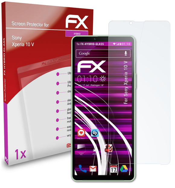 atFoliX FX-Hybrid-Glass Panzerglasfolie für Sony Xperia 10 V