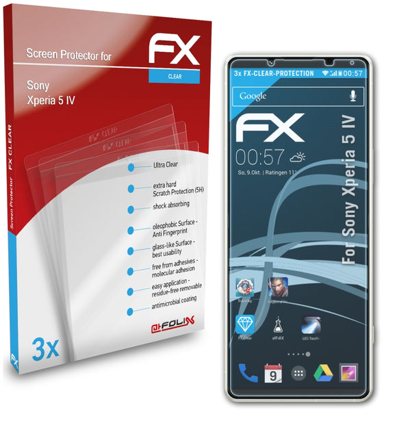 atFoliX FX-Clear Schutzfolie für Sony Xperia 5 IV