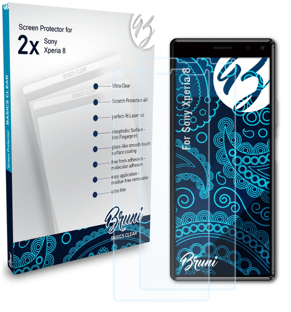 Bruni Basics-Clear Displayschutzfolie für Sony Xperia 8