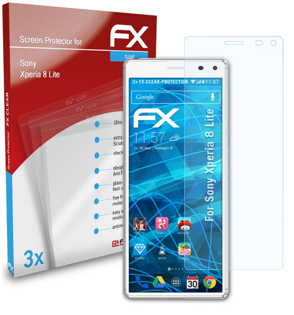 atFoliX FX-Clear Schutzfolie für Sony Xperia 8 Lite