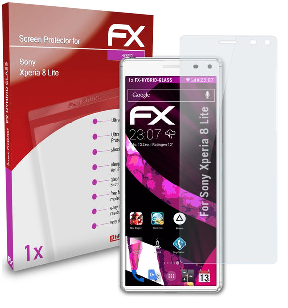 atFoliX FX-Hybrid-Glass Panzerglasfolie für Sony Xperia 8 Lite