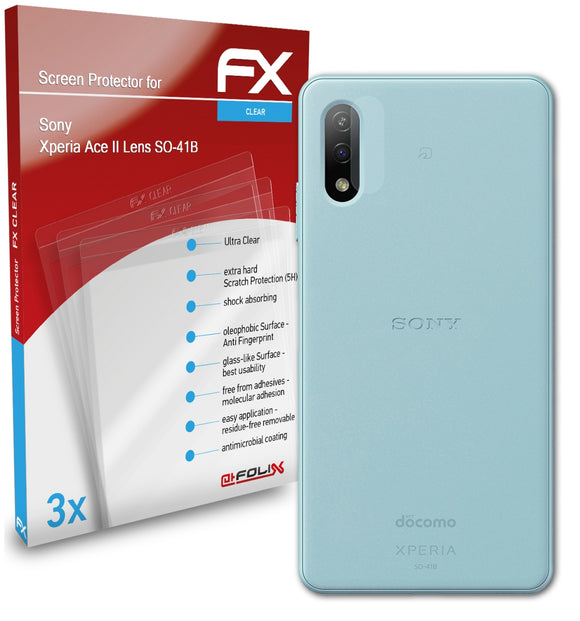 atFoliX FX-Clear Schutzfolie für Sony Xperia Ace II Lens (SO-41B)