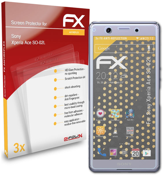 atFoliX FX-Antireflex Displayschutzfolie für Sony Xperia Ace (SO-02L)