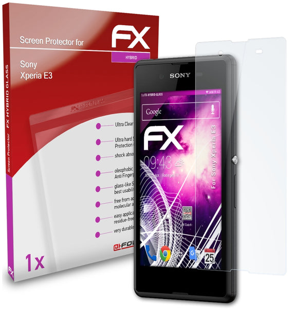 atFoliX FX-Hybrid-Glass Panzerglasfolie für Sony Xperia E3