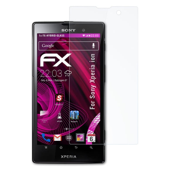 atFoliX FX-Hybrid-Glass Panzerglasfolie für Sony Xperia ion