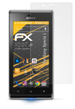 atFoliX Panzerfolie kompatibel mit Sony Xperia J, entspiegelnde und stoßdämpfende FX Schutzfolie (3X)