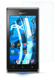 atFoliX Schutzfolie kompatibel mit Sony Xperia J, ultraklare FX Folie (3X)