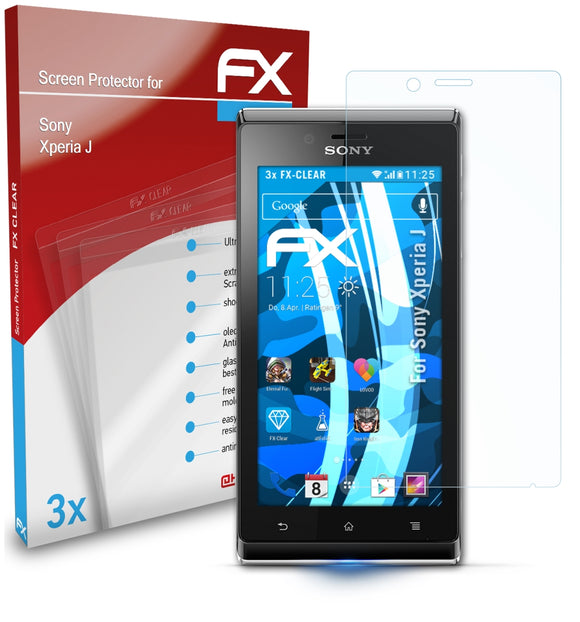 atFoliX FX-Clear Schutzfolie für Sony Xperia J