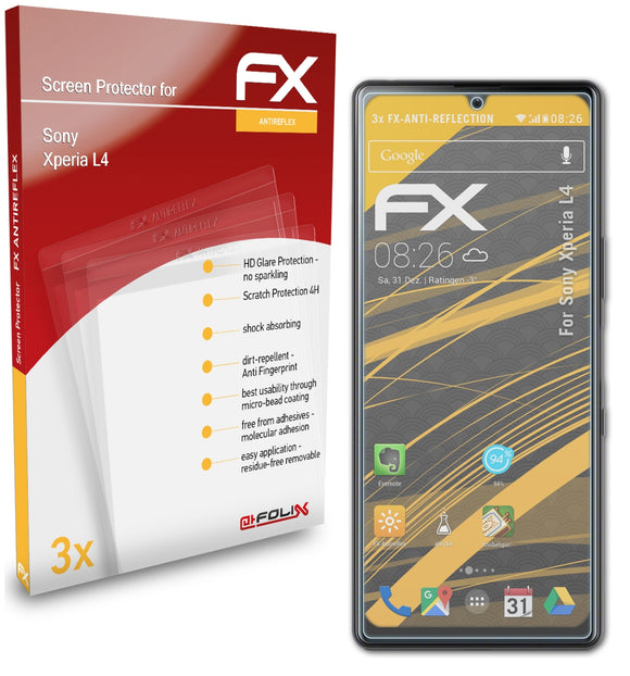 atFoliX FX-Antireflex Displayschutzfolie für Sony Xperia L4