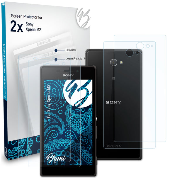 Bruni Basics-Clear Displayschutzfolie für Sony Xperia M2