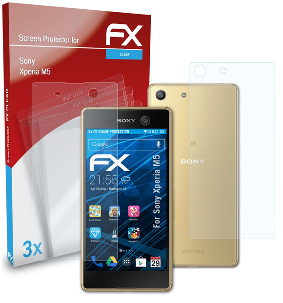 atFoliX FX-Clear Schutzfolie für Sony Xperia M5