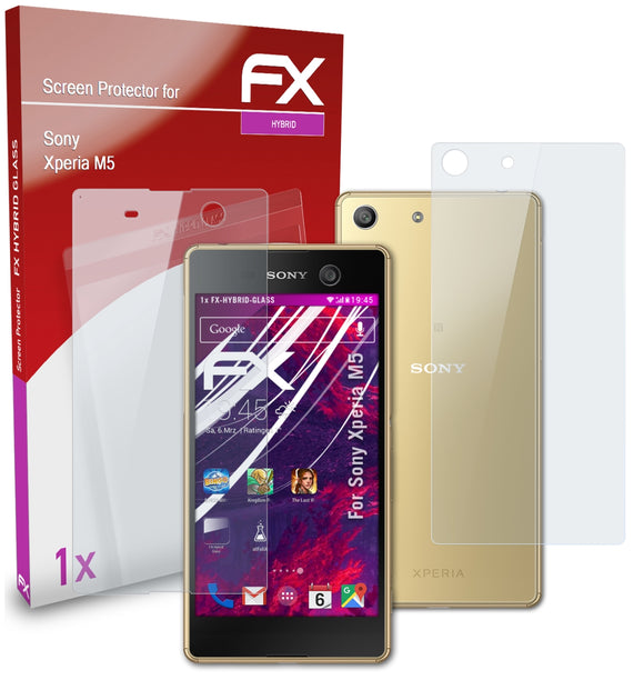 atFoliX FX-Hybrid-Glass Panzerglasfolie für Sony Xperia M5