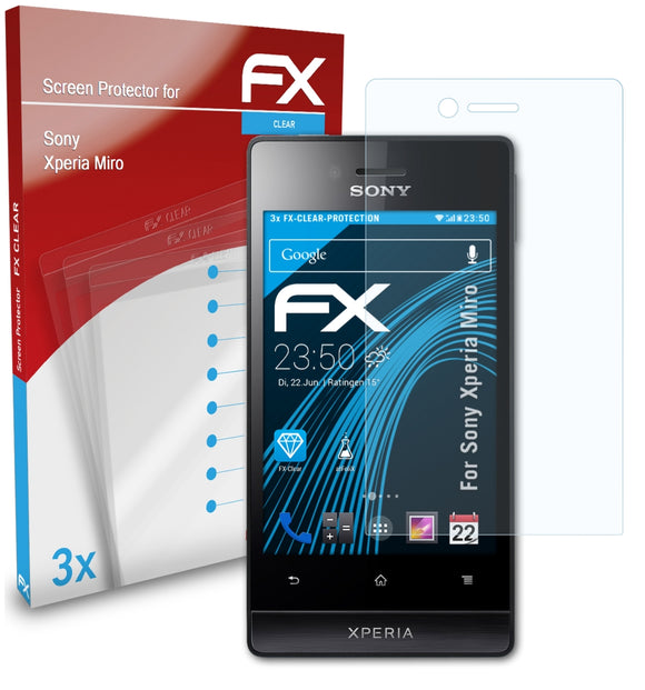 atFoliX FX-Clear Schutzfolie für Sony Xperia Miro