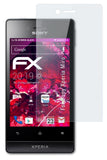 atFoliX Glasfolie kompatibel mit Sony Xperia Miro, 9H Hybrid-Glass FX Panzerfolie