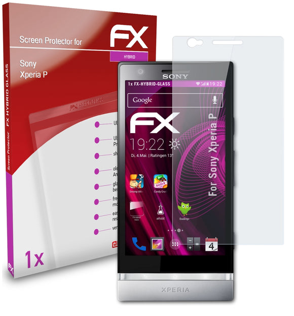 atFoliX FX-Hybrid-Glass Panzerglasfolie für Sony Xperia P