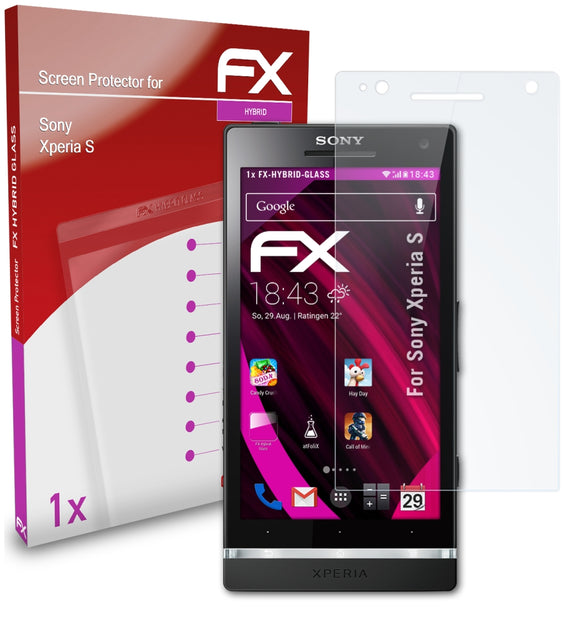 atFoliX FX-Hybrid-Glass Panzerglasfolie für Sony Xperia S