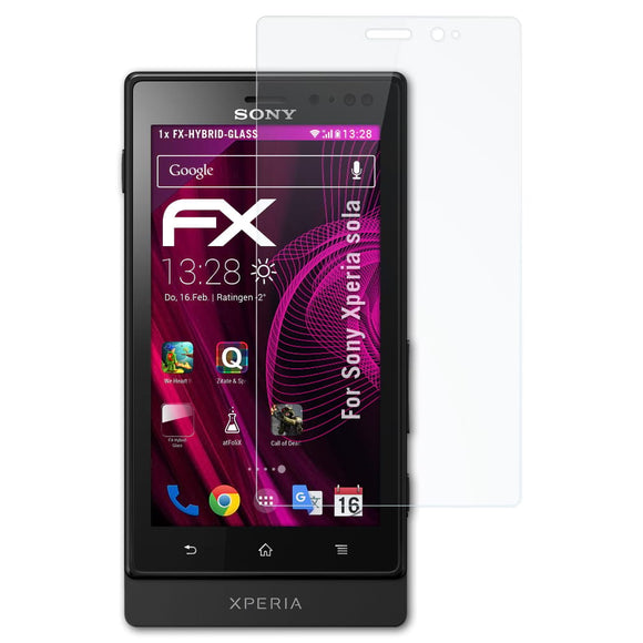 atFoliX FX-Hybrid-Glass Panzerglasfolie für Sony Xperia sola