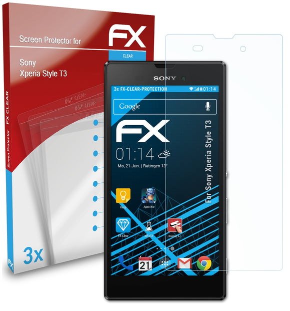 atFoliX FX-Clear Schutzfolie für Sony Xperia Style (T3)
