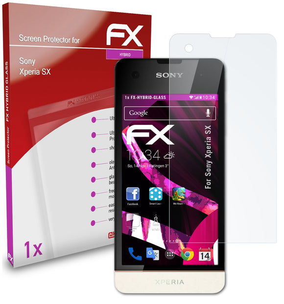 atFoliX FX-Hybrid-Glass Panzerglasfolie für Sony Xperia SX