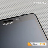 Panzerfolie atFoliX kompatibel mit Sony Xperia T (Mint), entspiegelnde und stoßdämpfende FX (3X)