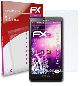 atFoliX FX-Hybrid-Glass Panzerglasfolie für Sony Xperia T (Mint)