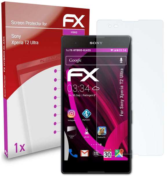 atFoliX FX-Hybrid-Glass Panzerglasfolie für Sony Xperia T2 Ultra