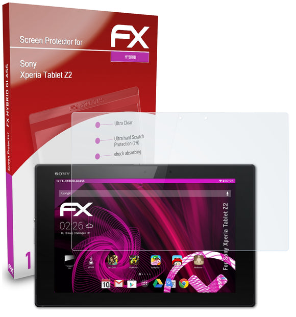 atFoliX FX-Hybrid-Glass Panzerglasfolie für Sony Xperia Tablet Z2