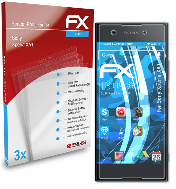 atFoliX FX-Clear Schutzfolie für Sony Xperia XA1