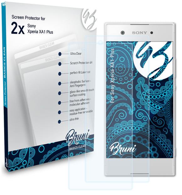 Bruni Basics-Clear Displayschutzfolie für Sony Xperia XA1 Plus