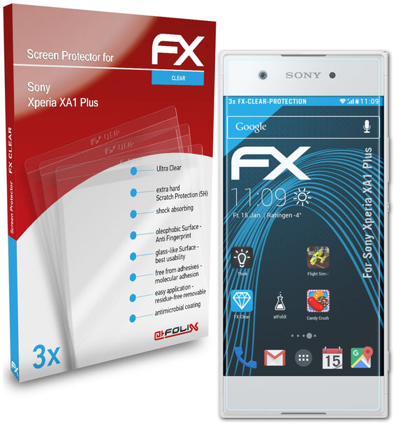 atFoliX FX-Clear Schutzfolie für Sony Xperia XA1 Plus