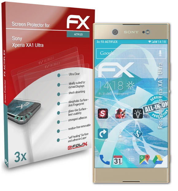 atFoliX FX-ActiFleX Displayschutzfolie für Sony Xperia XA1 Ultra