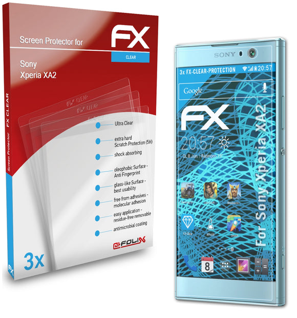 atFoliX FX-Clear Schutzfolie für Sony Xperia XA2