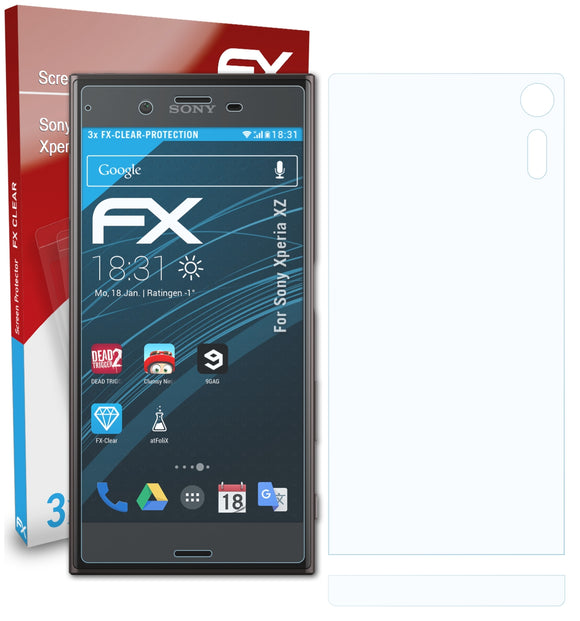 atFoliX FX-Clear Schutzfolie für Sony Xperia XZ