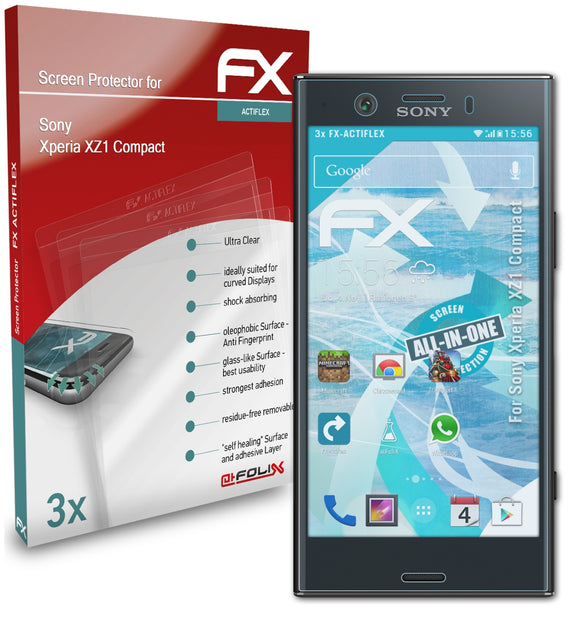 atFoliX FX-ActiFleX Displayschutzfolie für Sony Xperia XZ1 Compact