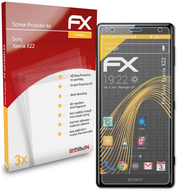 atFoliX FX-Antireflex Displayschutzfolie für Sony Xperia XZ2