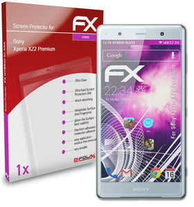 atFoliX FX-Hybrid-Glass Panzerglasfolie für Sony Xperia XZ2 Premium