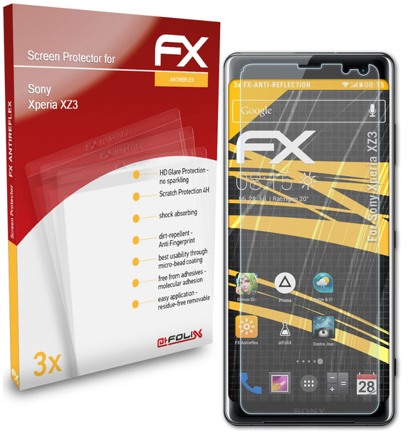 atFoliX FX-Antireflex Displayschutzfolie für Sony Xperia XZ3