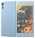 Panzerfolie atFoliX kompatibel mit Sony Xperia XZs, entspiegelnde und stoßdämpfende FX (3er Set)