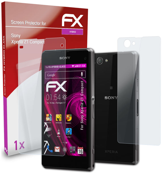 atFoliX FX-Hybrid-Glass Panzerglasfolie für Sony Xperia Z1 Compact