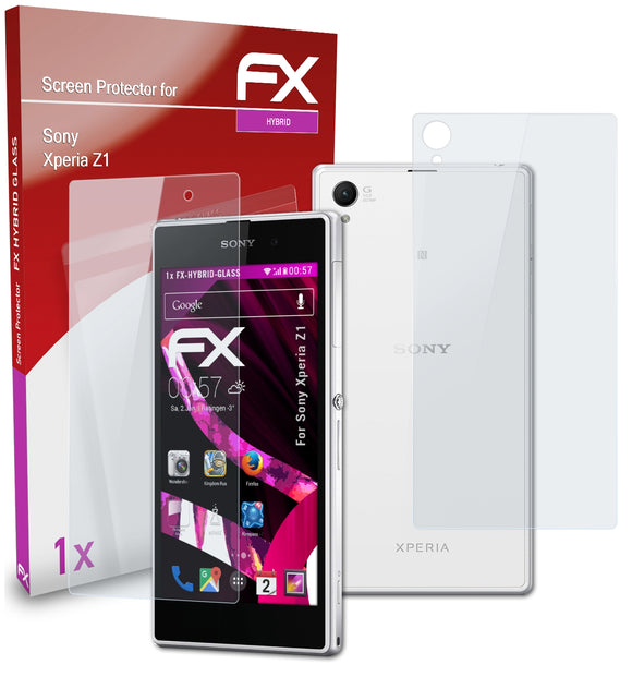 atFoliX FX-Hybrid-Glass Panzerglasfolie für Sony Xperia Z1