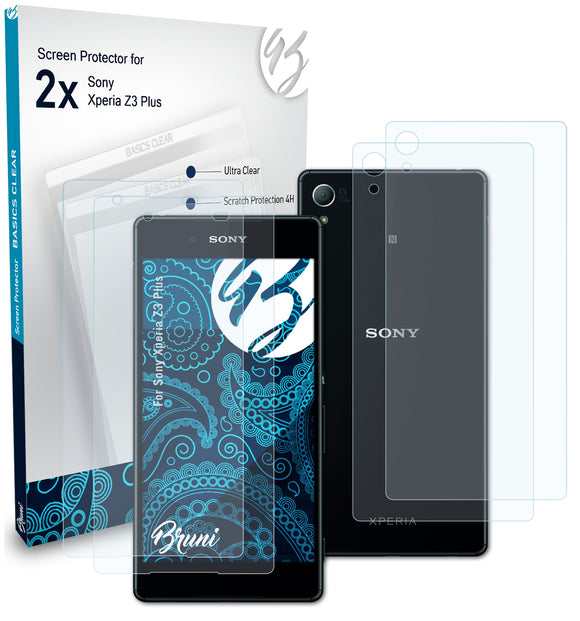 Bruni Basics-Clear Displayschutzfolie für Sony Xperia Z3 Plus