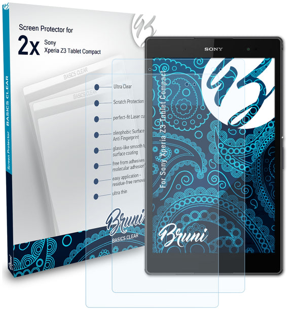 Bruni Basics-Clear Displayschutzfolie für Sony Xperia Z3 Tablet Compact