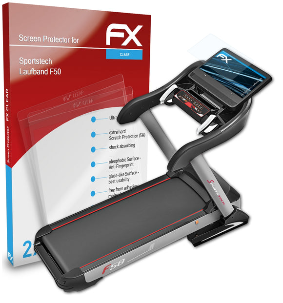 atFoliX FX-Clear Schutzfolie für Sportstech Laufband F50