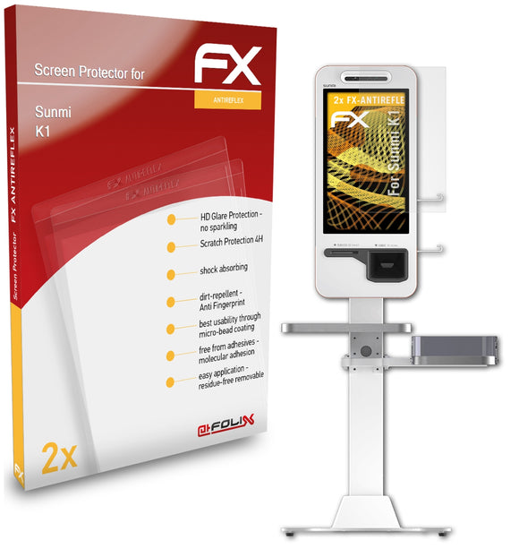 atFoliX FX-Antireflex Displayschutzfolie für Sunmi K1