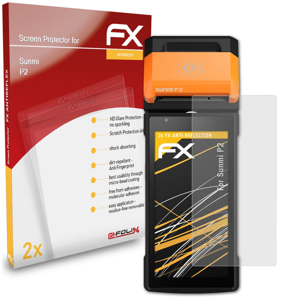 atFoliX FX-Antireflex Displayschutzfolie für Sunmi P2