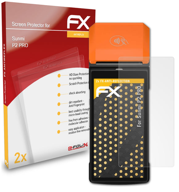 atFoliX FX-Antireflex Displayschutzfolie für Sunmi P2 PRO