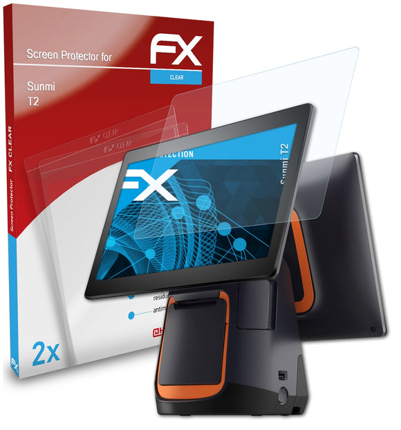 atFoliX FX-Clear Schutzfolie für Sunmi T2